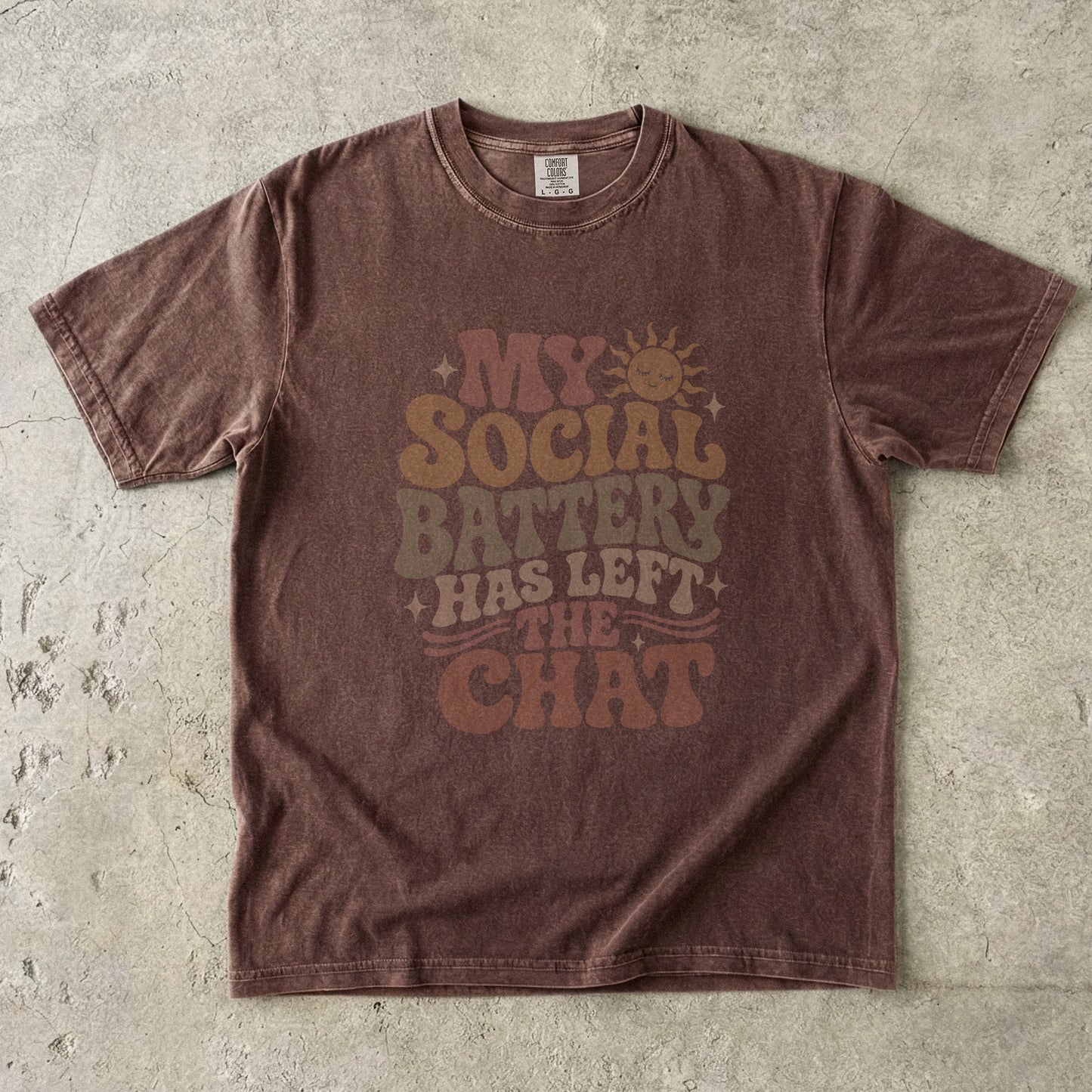 My Social Battery Has Left the Chat Retro Tee -Comfort Colors T-shirt