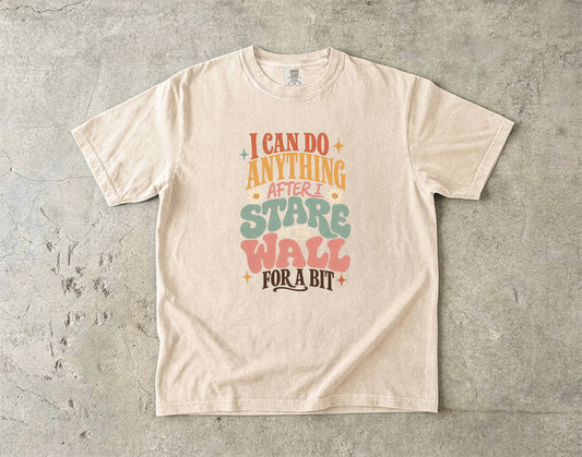 Funny ADHD Shirt – Stare at the Wall for a Bit Retro Tee -Comfort Colors T-shirt