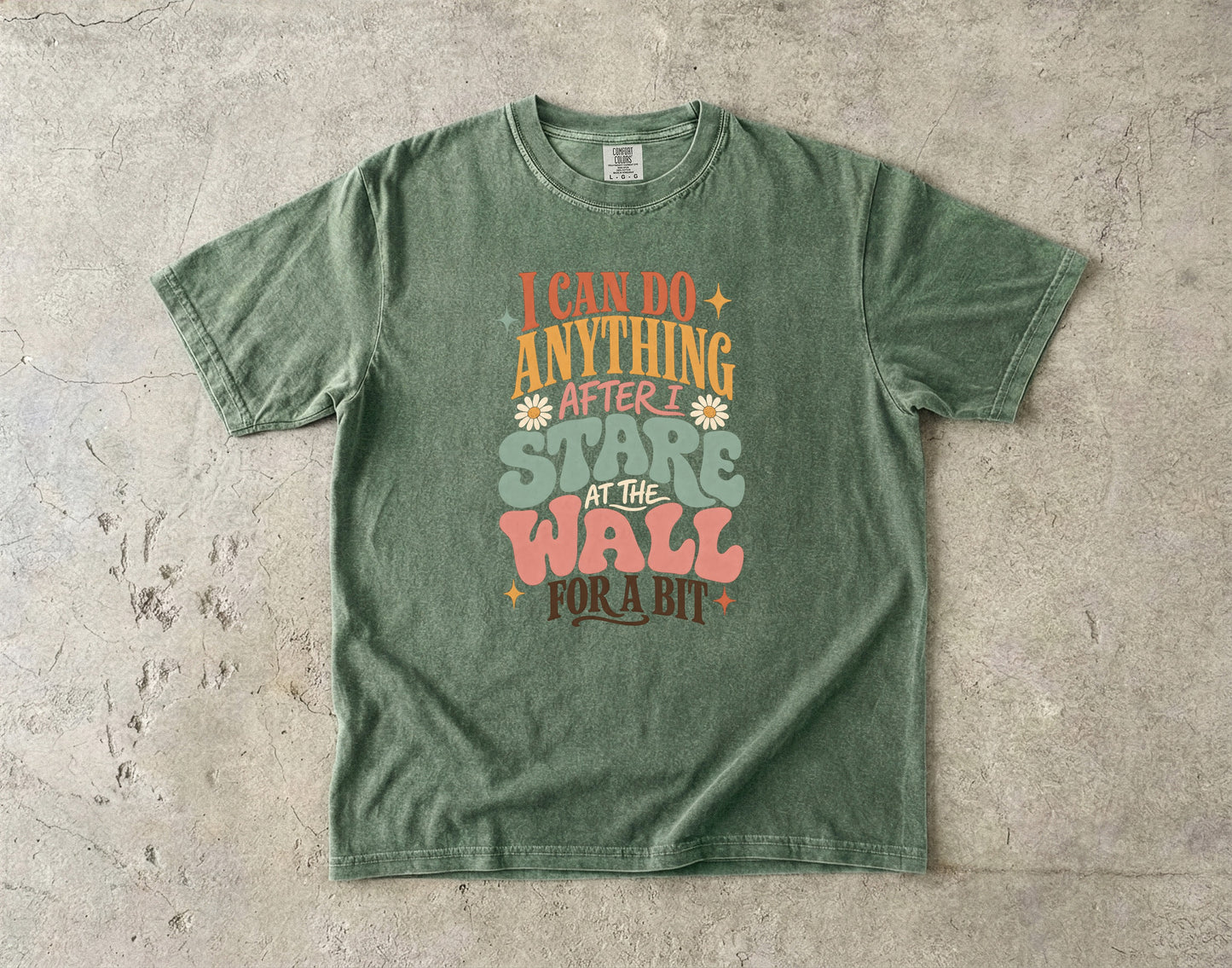 Funny ADHD Shirt – Stare at the Wall for a Bit Retro Tee -Comfort Colors T-shirt