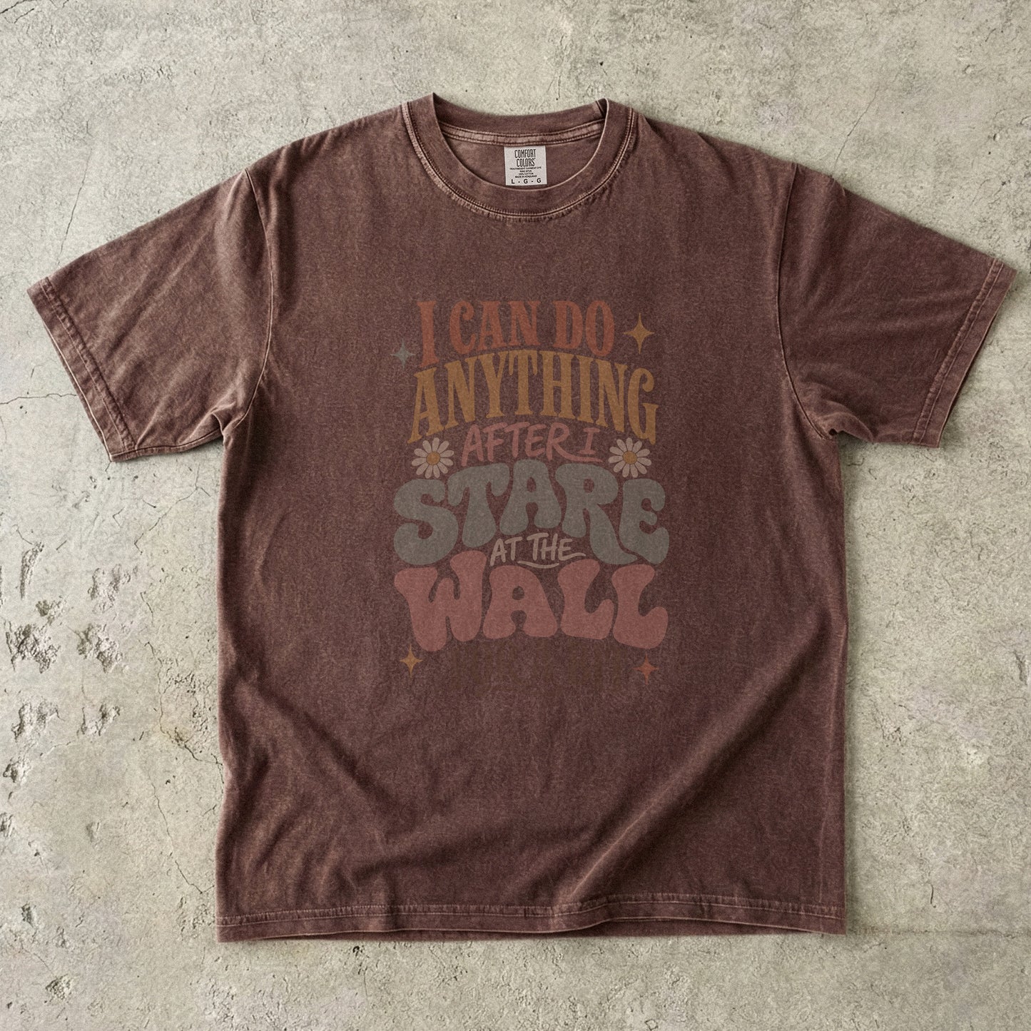 Funny ADHD Shirt – Stare at the Wall for a Bit Retro Tee -Comfort Colors T-shirt