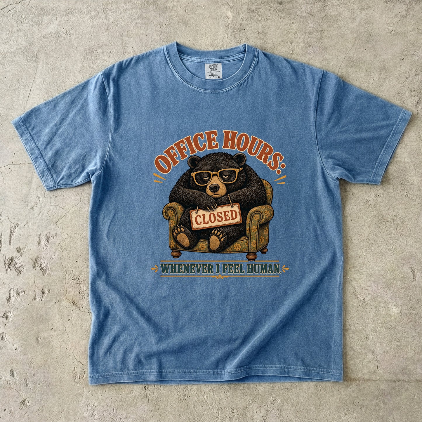 Introvert Office Hours Shirt – Whenever I Feel Human Bear Tee -Comfort Colors T-shirt