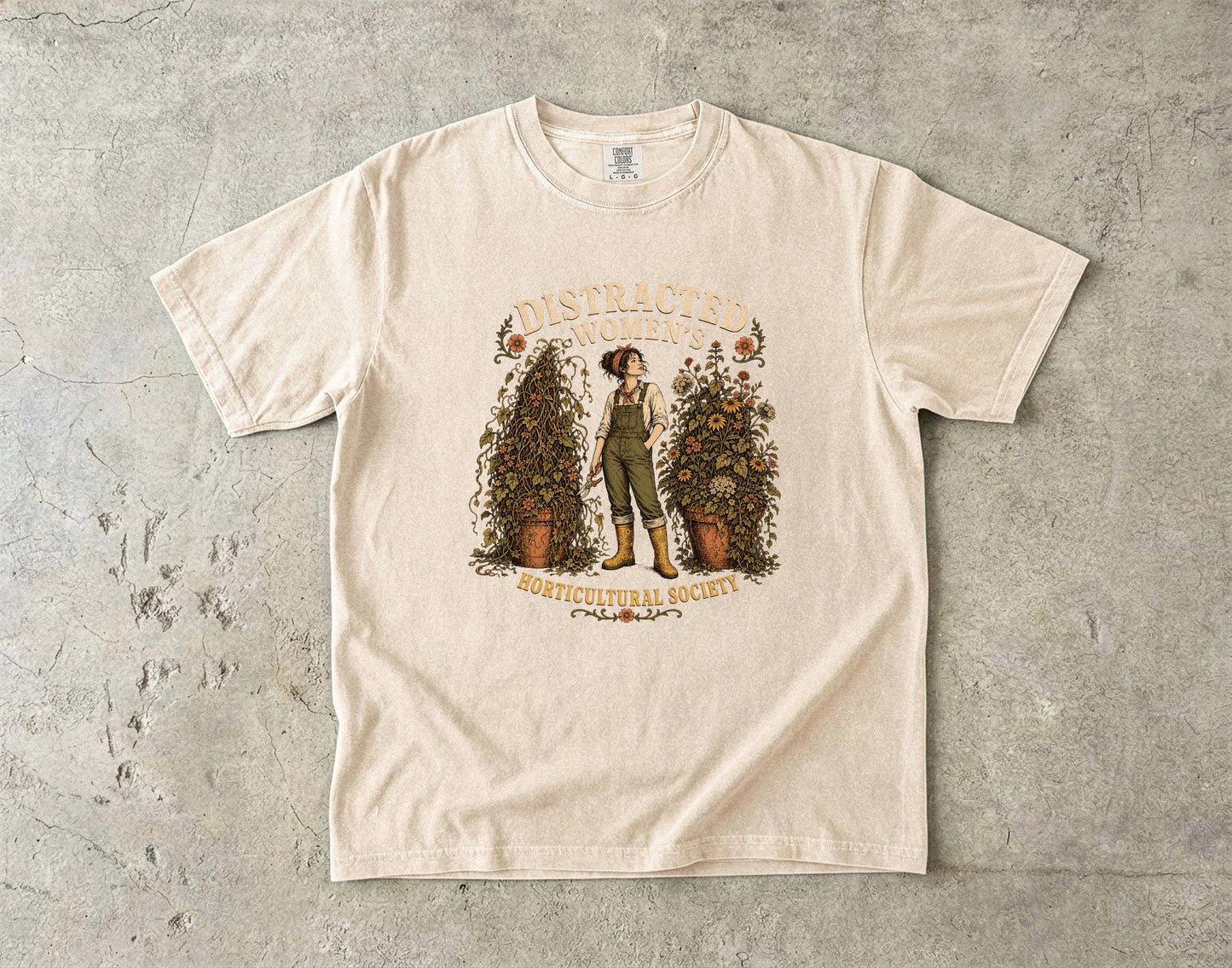 ADHD Gardening Shirt – Distracted Women’s Horticultural Society -Comfort Colors T-shirt