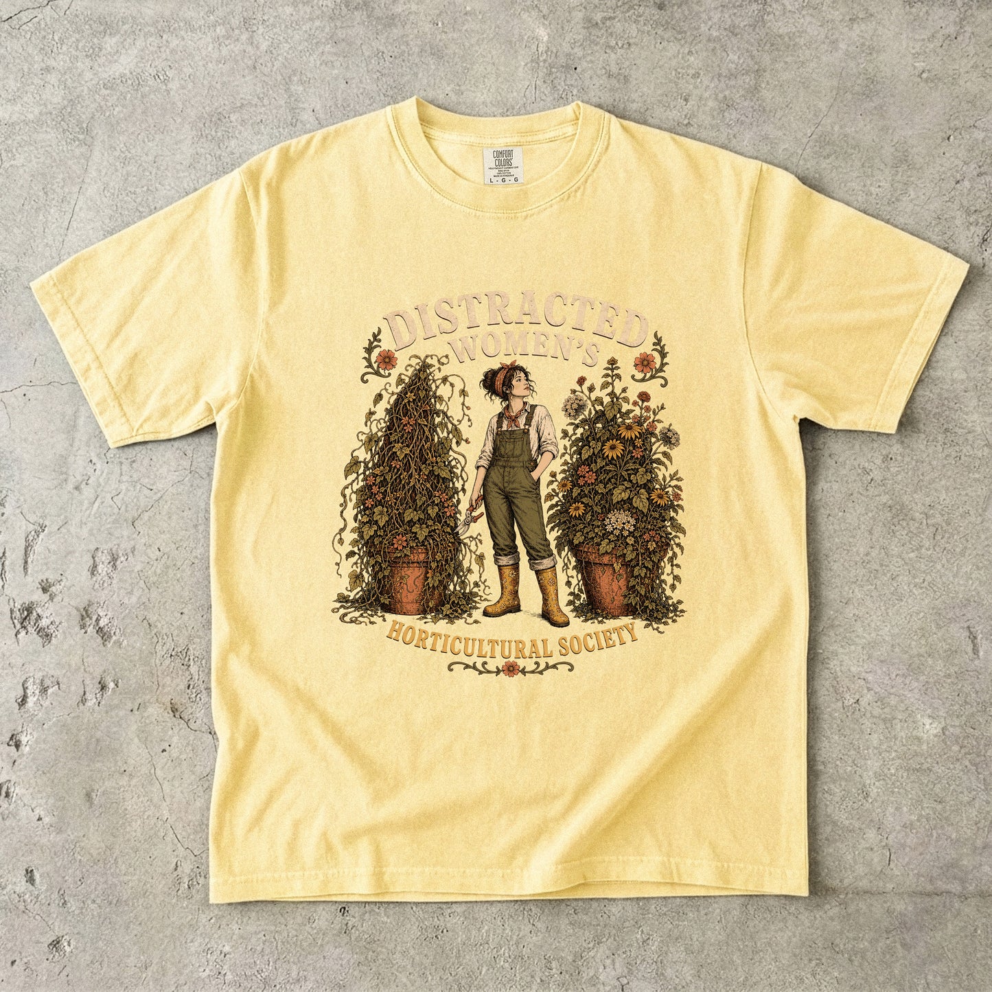 ADHD Gardening Shirt – Distracted Women’s Horticultural Society -Comfort Colors T-shirt