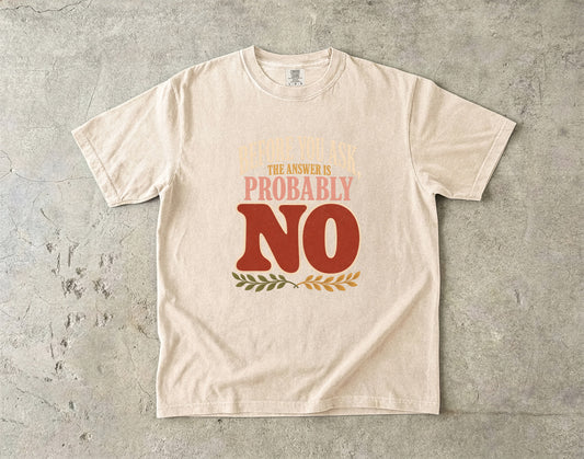 Funny Boundary Shirt – Before You Ask the Answer Is Probably No -Comfort Colors T-shirt