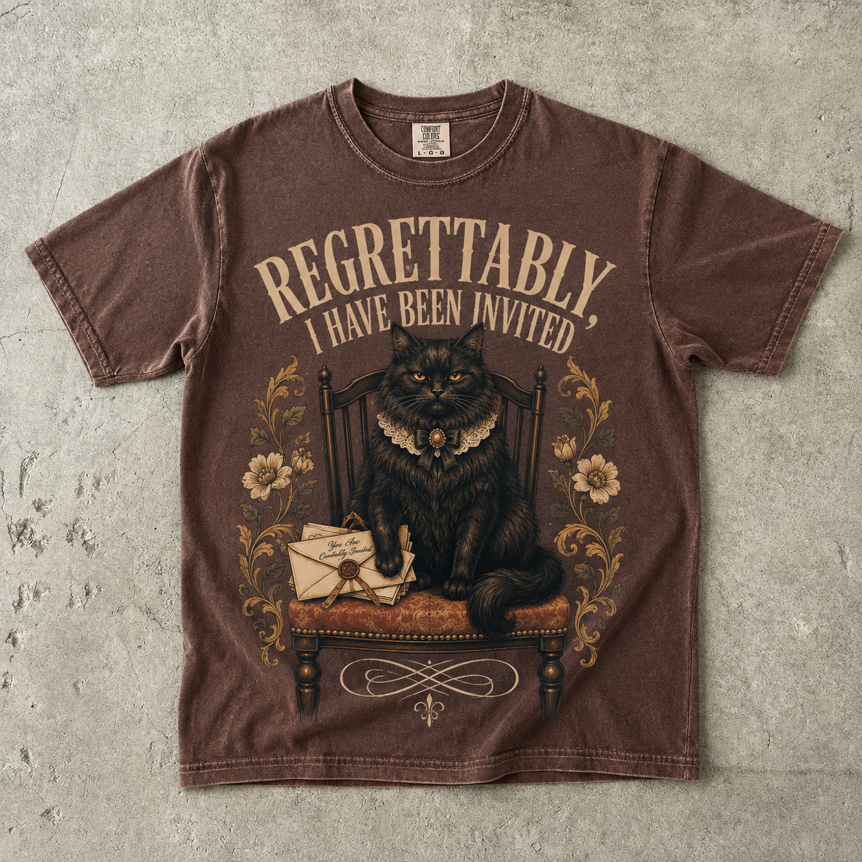 Funny Introvert Cat Shirt – Regrettably I Have Been Invited -Comfort Colors T-shirt