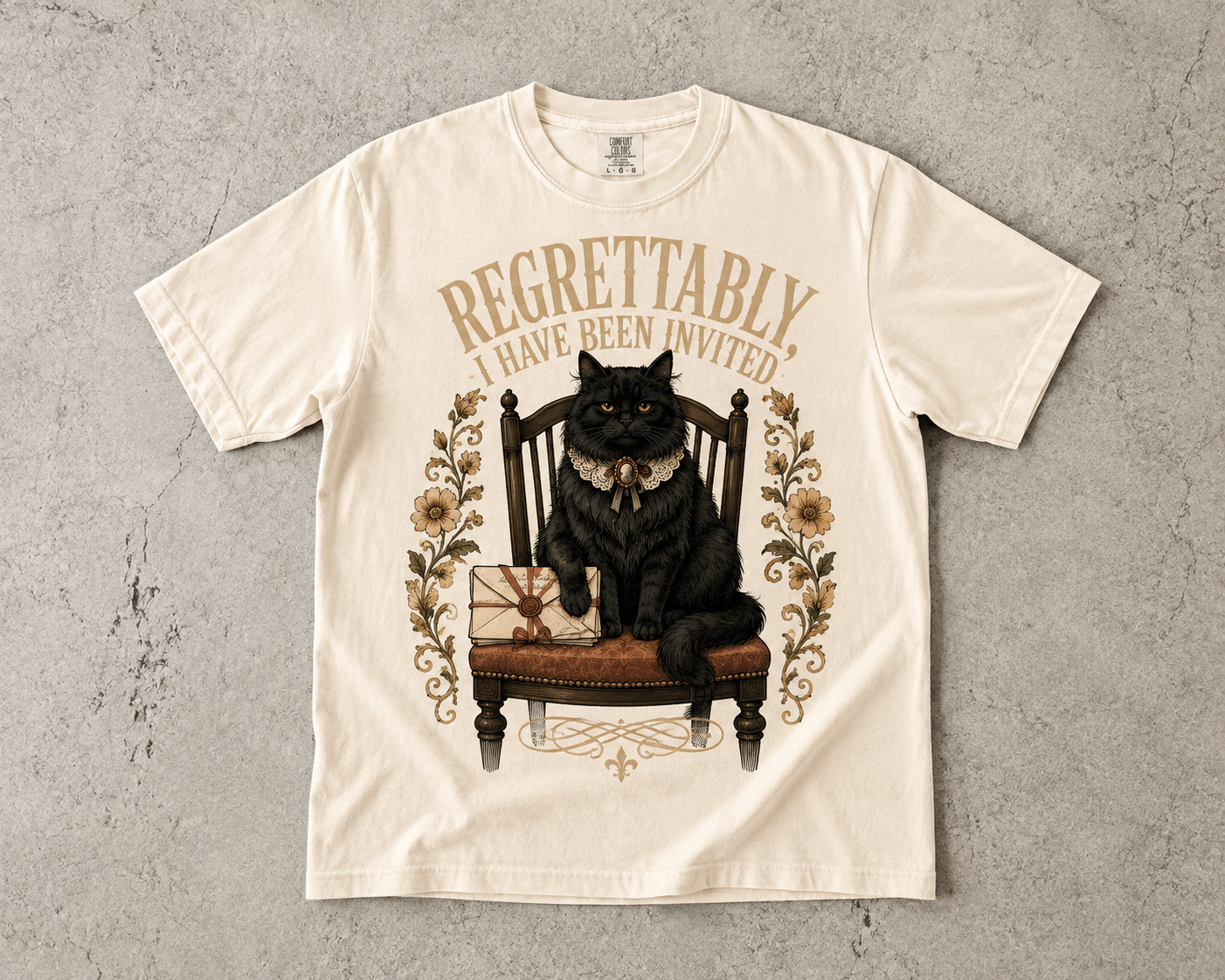 Funny Introvert Cat Shirt – Regrettably I Have Been Invited -Comfort Colors T-shirt