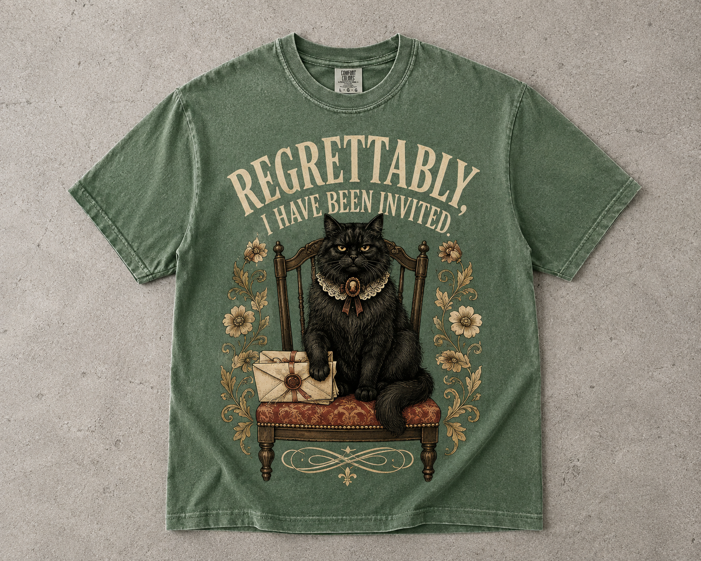 Funny Introvert Cat Shirt – Regrettably I Have Been Invited -Comfort Colors T-shirt