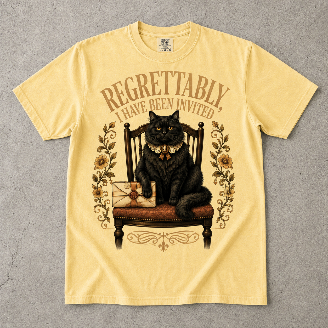 Funny Introvert Cat Shirt – Regrettably I Have Been Invited -Comfort Colors T-shirt
