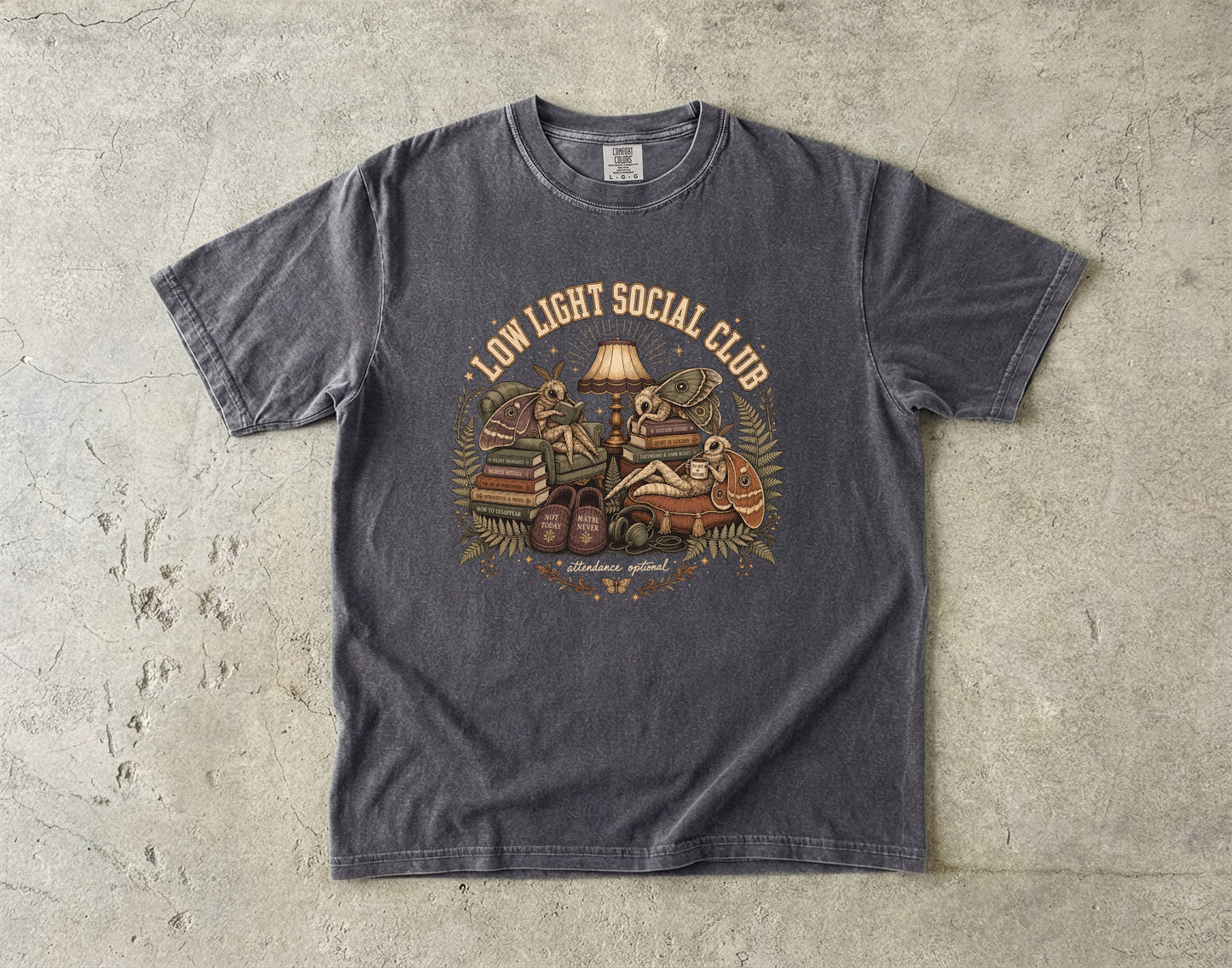 Low Light Social Club Introvert Moth Shirt|Comfort Colors T-shirt