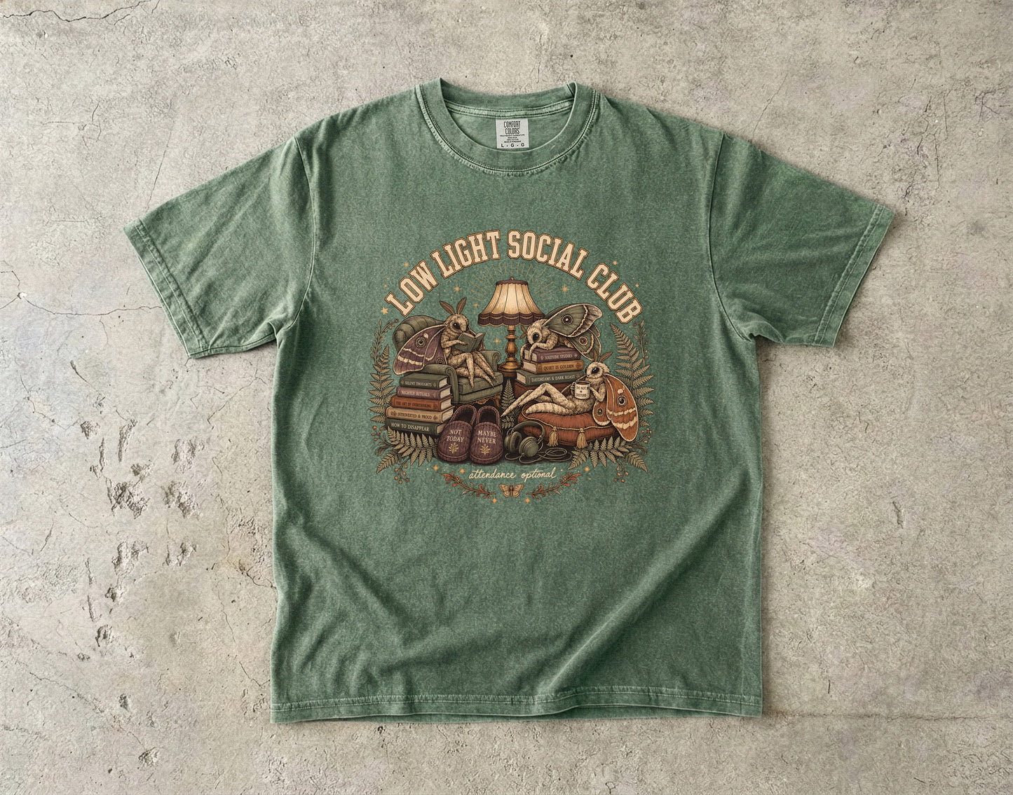 Low Light Social Club Introvert Moth Shirt|Comfort Colors T-shirt