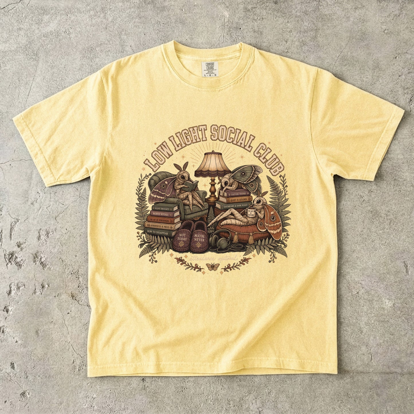 Low Light Social Club Introvert Moth Shirt|Comfort Colors T-shirt