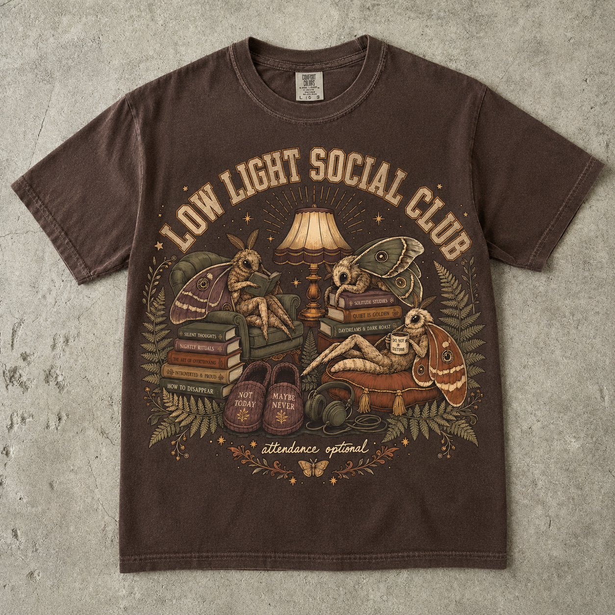 Low Light Social Club Introvert Moth Shirt|Comfort Colors T-shirt