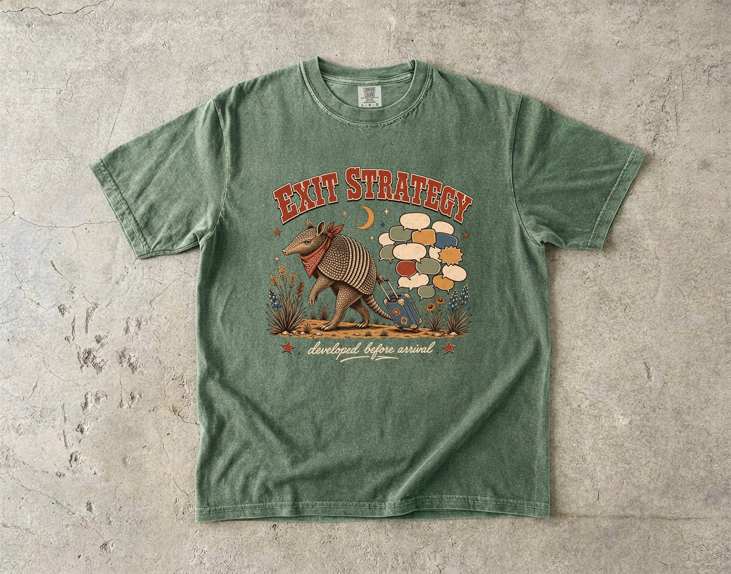 Exit Strategy Developed Before Arrival Introvert Shirt|Comfort Colors T-shirt