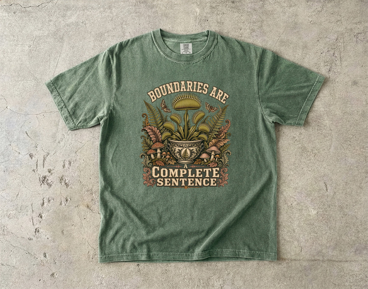 Boundaries Are a Complete Sentence Botanical Shirt| Colors T-shirt