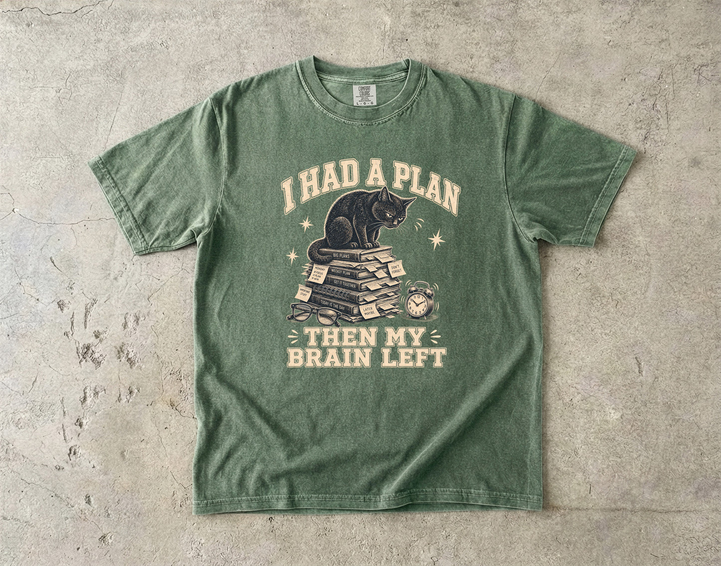 I Had a Plan Then My Brain Left ADHD Cat Shirt|Comfort Colors T-shirt