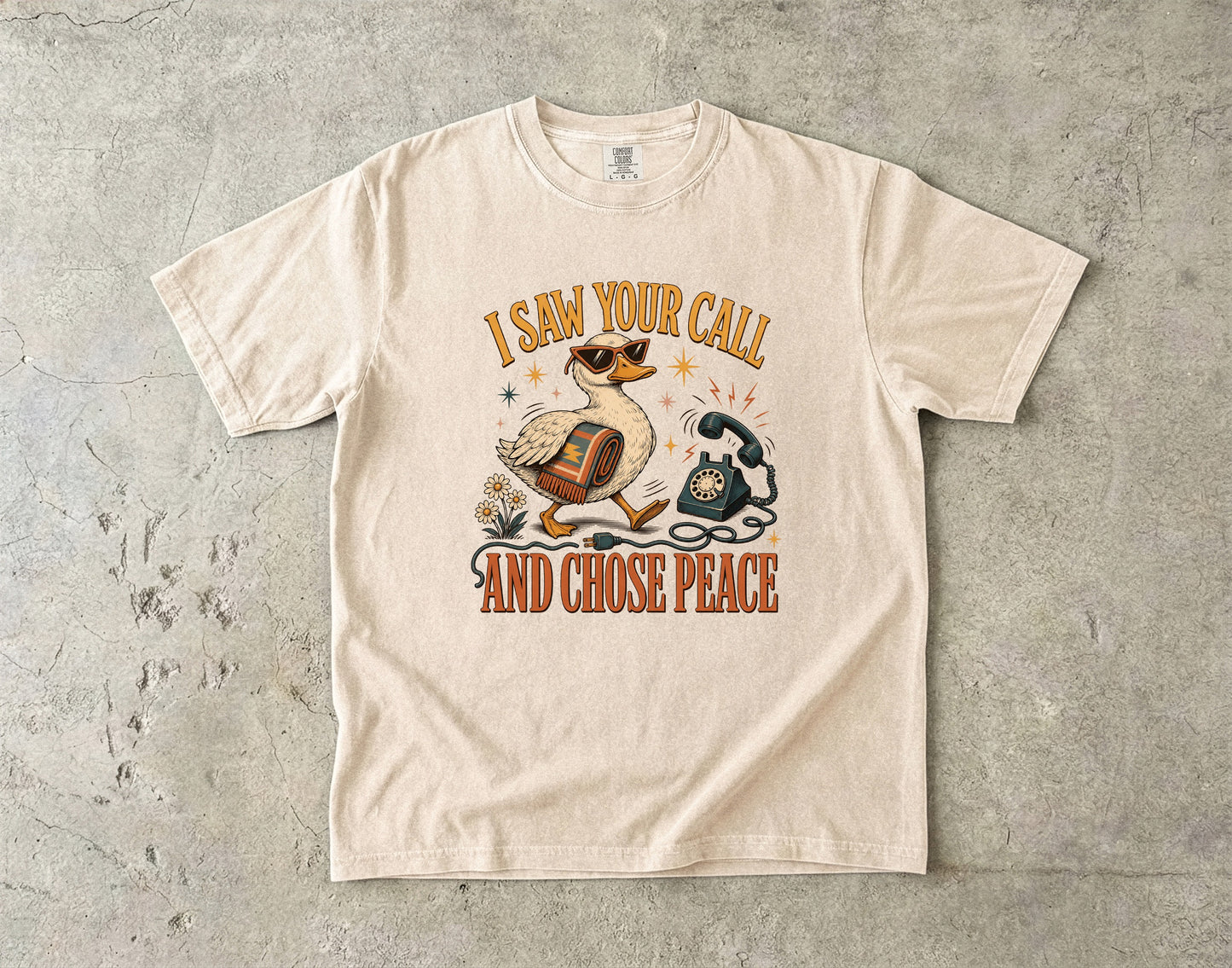 I Saw Your Call and Chose Peace Funny Duck Shirt|Comfort Colors T-shirt