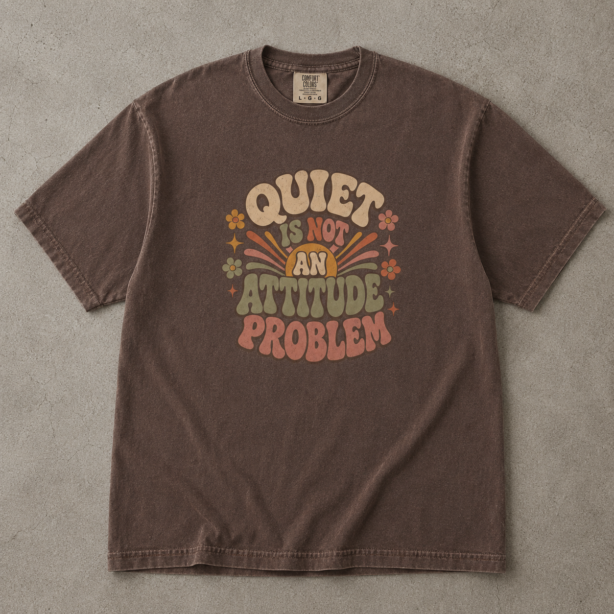 Quiet Is Not an Attitude Problem Retro Introvert Tee|Comfort Colors T-shirt