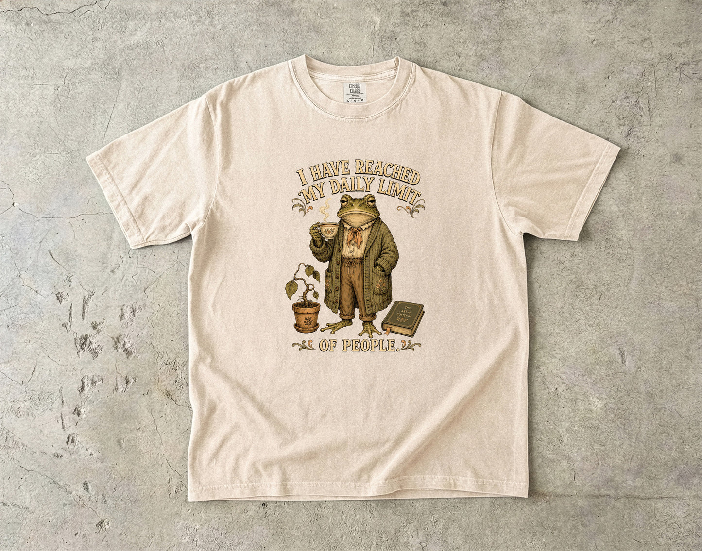 Daily Limit of People Funny Frog Introvert Shirt|Comfort Colors T-shirt
