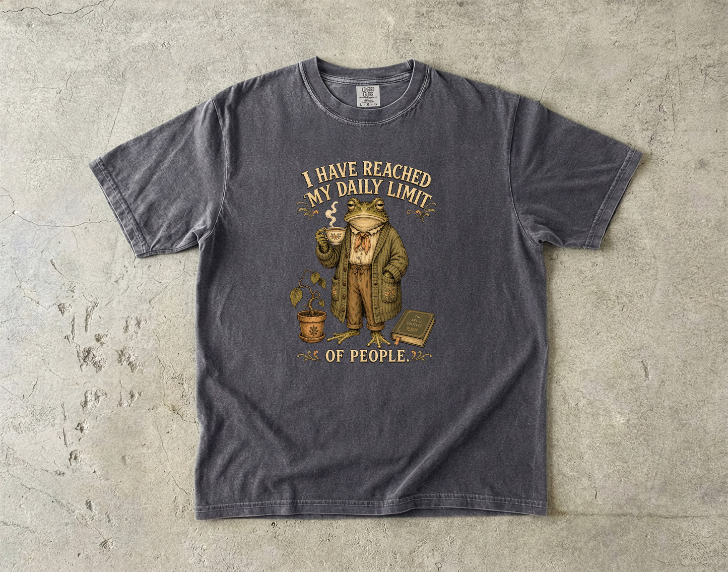 Daily Limit of People Funny Frog Introvert Shirt|Comfort Colors T-shirt