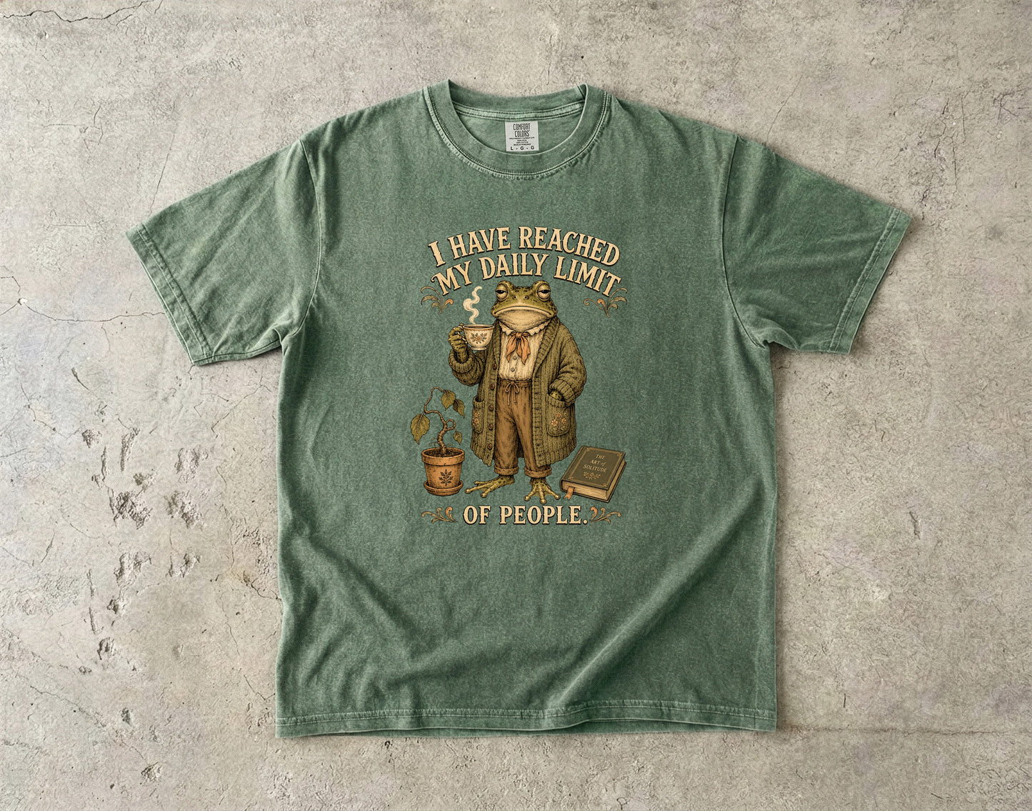 Daily Limit of People Funny Frog Introvert Shirt|Comfort Colors T-shirt