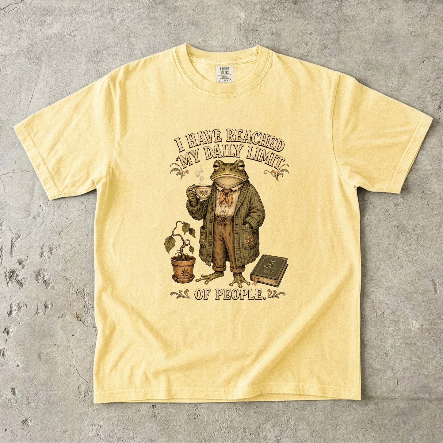 Daily Limit of People Funny Frog Introvert Shirt|Comfort Colors T-shirt