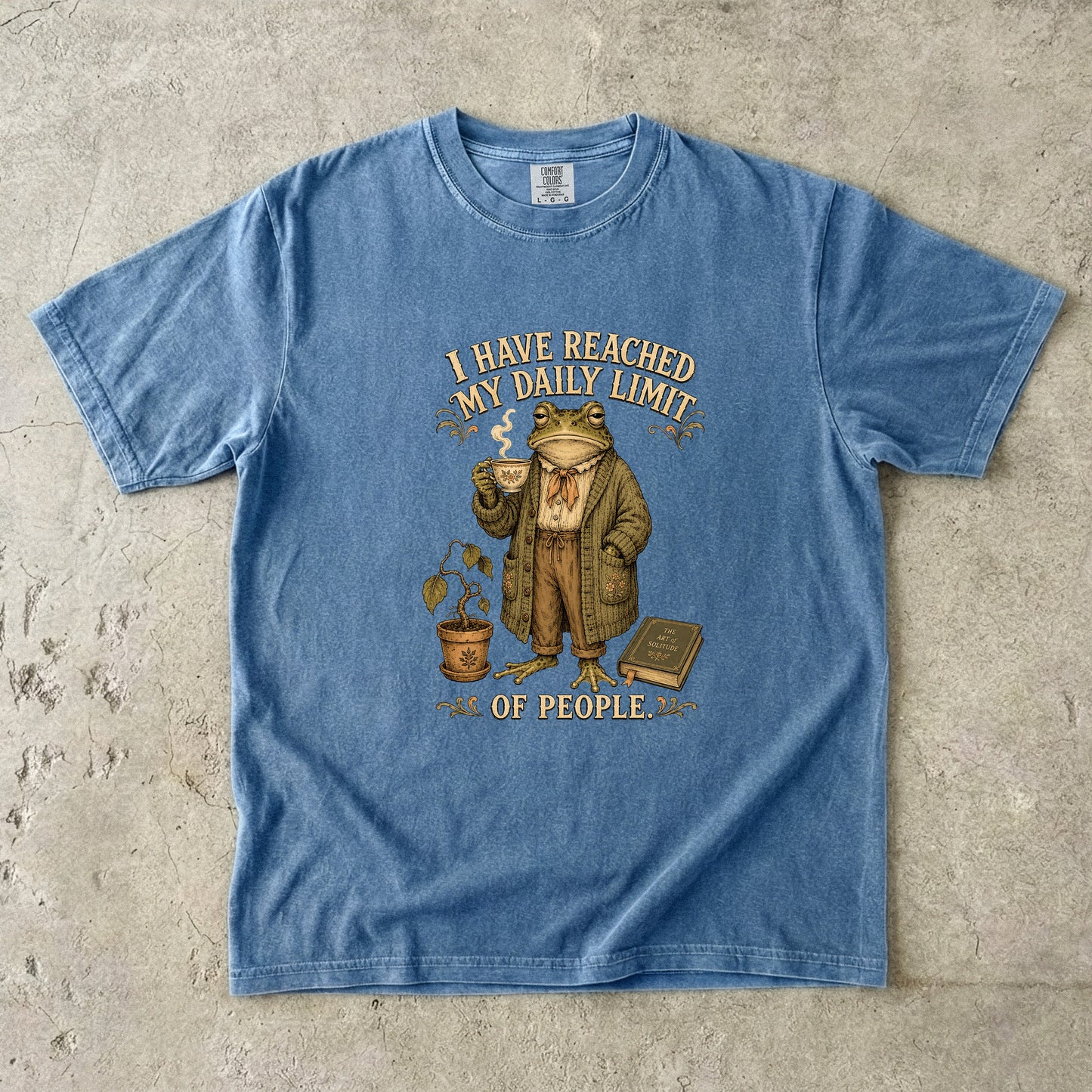 Daily Limit of People Funny Frog Introvert Shirt|Comfort Colors T-shirt