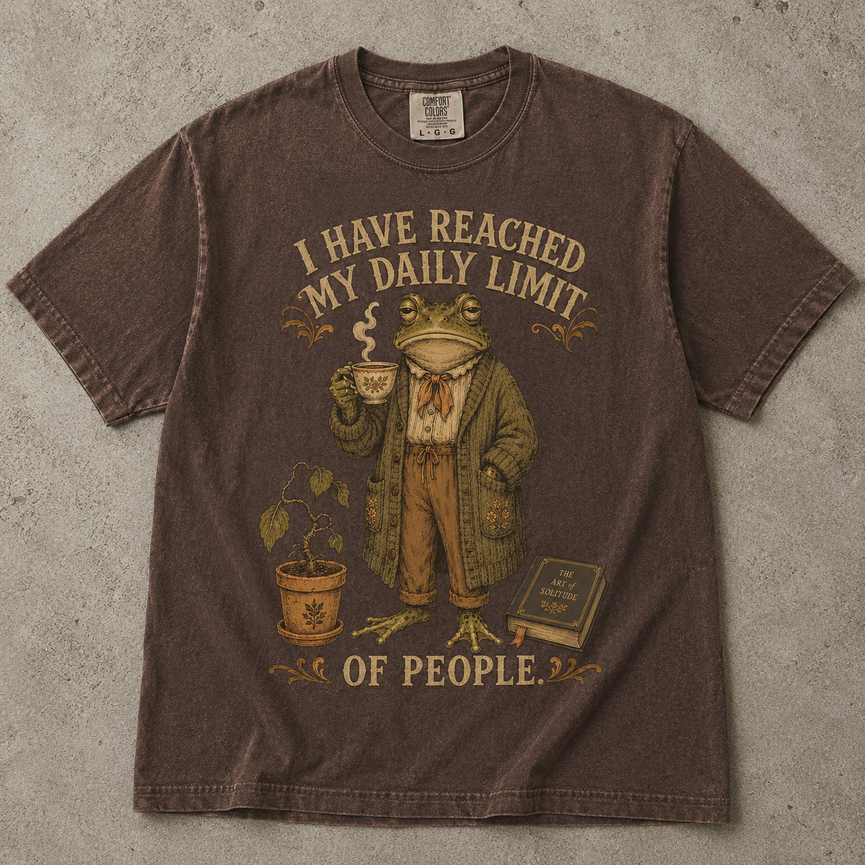Daily Limit of People Funny Frog Introvert Shirt|Comfort Colors T-shirt