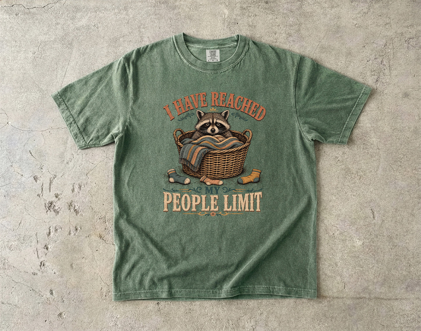 Have Reached My People Limit Shirt | Funny Introvert Raccoon Tee - Comfort Colors T-shirt