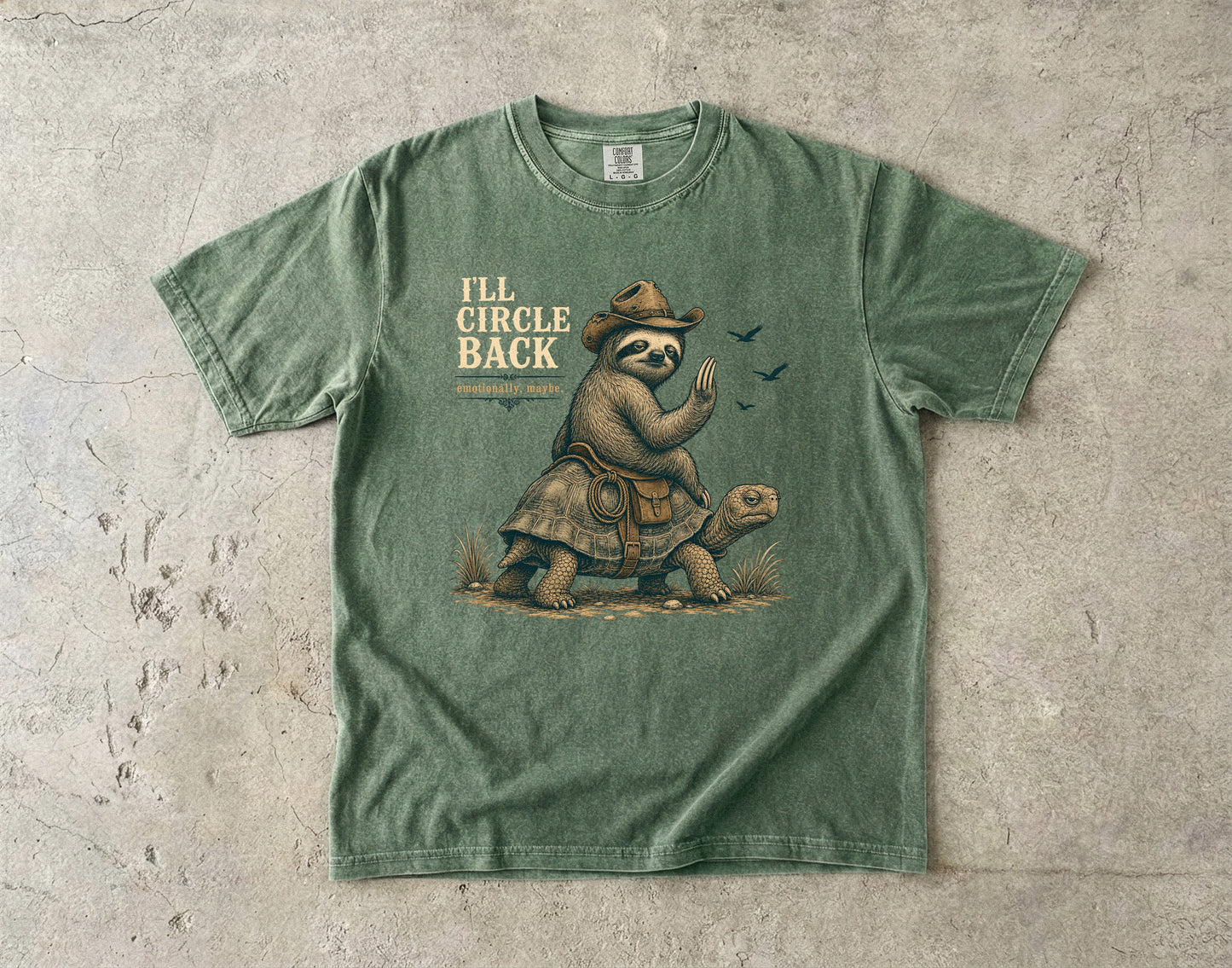 I’ll Circle Back Emotionally Maybe Shirt | Funny Introvert Sloth Tee -Comfort Colors T-shirt