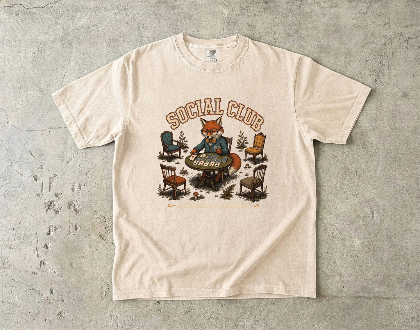 Social Club Attendance Optional Shirt | Funny Introvert Fox Tee-Comfort Colors T-shirt