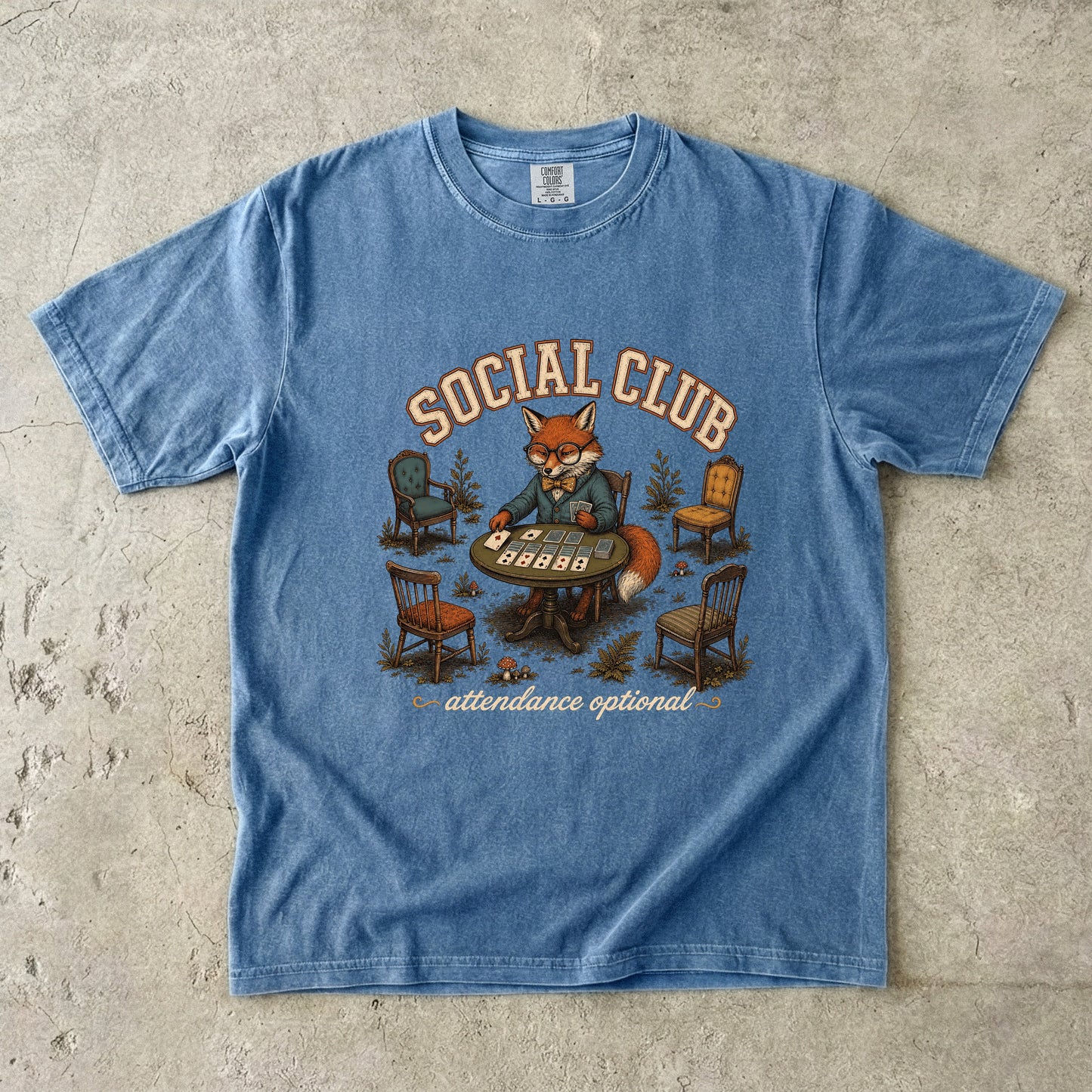 Social Club Attendance Optional Shirt | Funny Introvert Fox Tee-Comfort Colors T-shirt