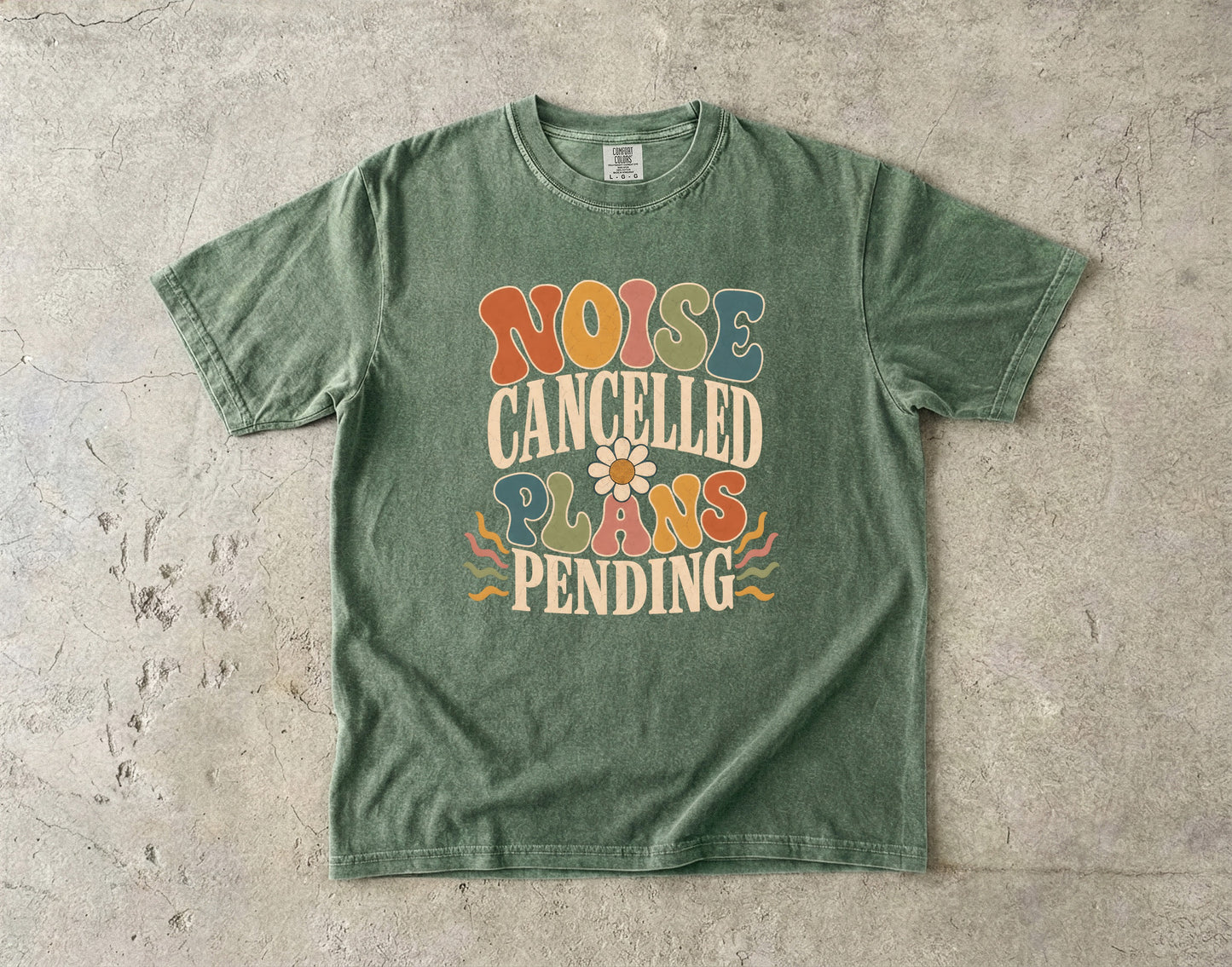 Noise Cancelled Plans Pending Shirt | Retro Introvert Graphic Tee-Comfort Colors T-shirt