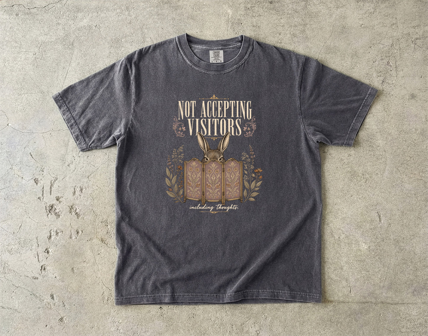 Not Accepting Visitors Including Thoughts Shirt | Funny Rabbit Tee -Comfort Colors T-shirt