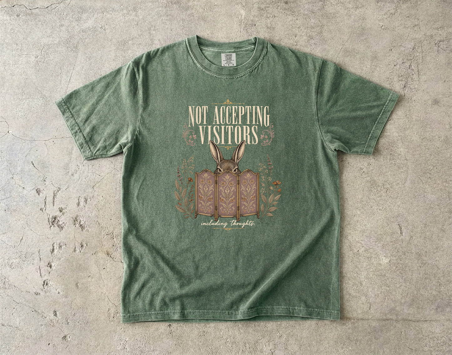 Not Accepting Visitors Including Thoughts Shirt | Funny Rabbit Tee -Comfort Colors T-shirt