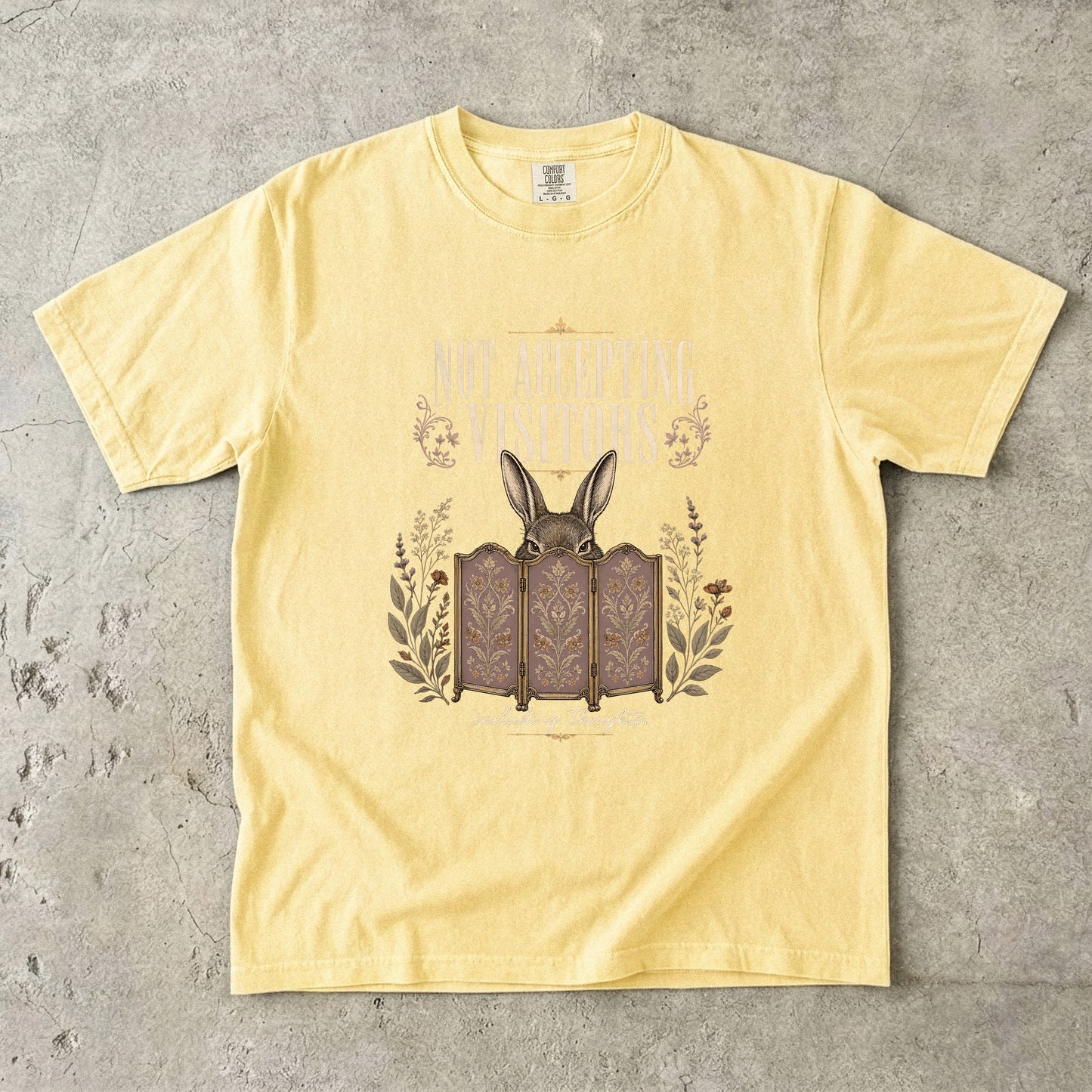 Not Accepting Visitors Including Thoughts Shirt | Funny Rabbit Tee -Comfort Colors T-shirt