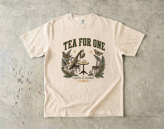 Tea for One Exactly as Intended Shirt | Introvert Mantis Tee-Comfort Colors T-shirt
