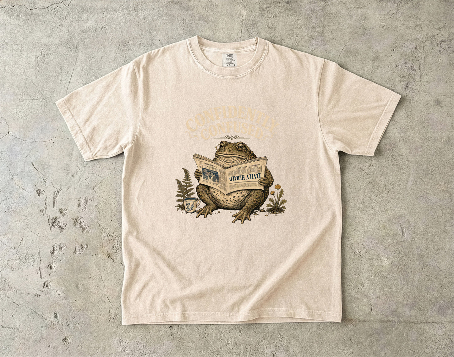 Confidently Confused Shirt | Funny ADHD Frog Graphic Tee -Comfort Colors T-shirt