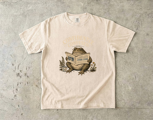 Confidently Confused Shirt | Funny ADHD Frog Graphic Tee -Comfort Colors T-shirt