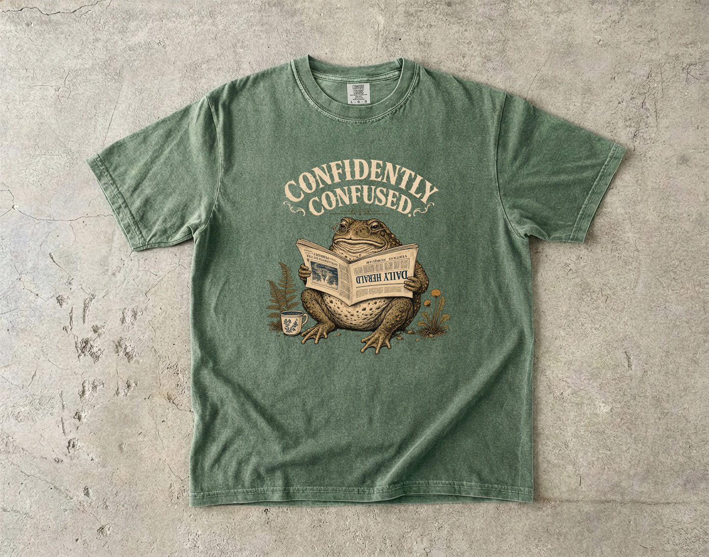 Confidently Confused Shirt | Funny ADHD Frog Graphic Tee -Comfort Colors T-shirt