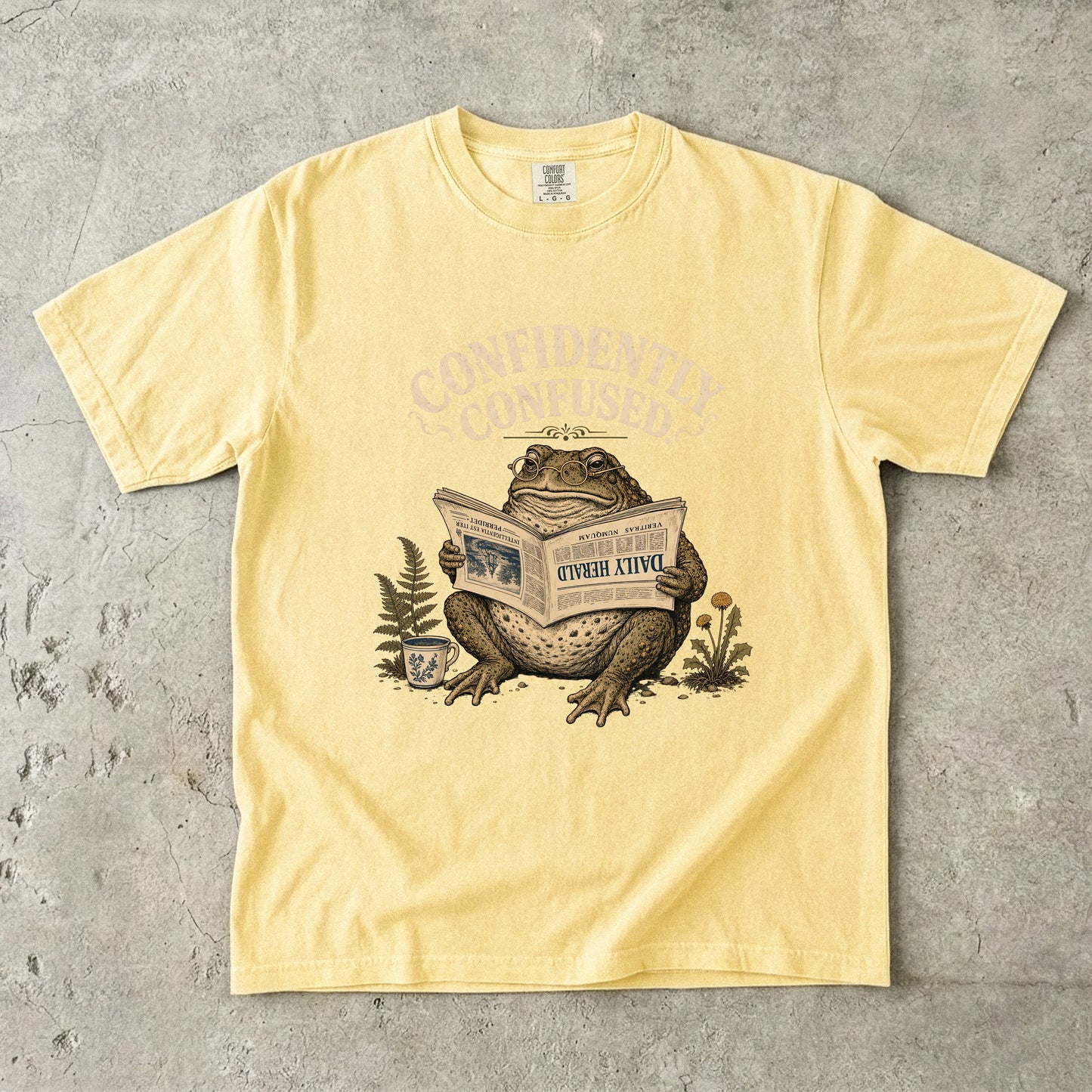 Confidently Confused Shirt | Funny ADHD Frog Graphic Tee -Comfort Colors T-shirt