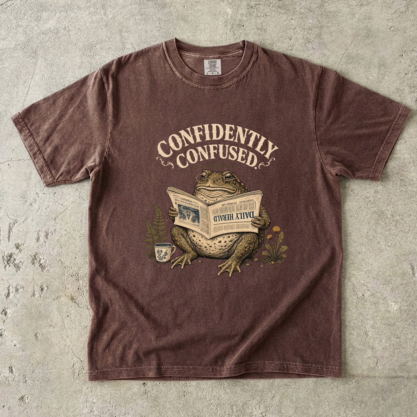 Confidently Confused Shirt | Funny ADHD Frog Graphic Tee -Comfort Colors T-shirt