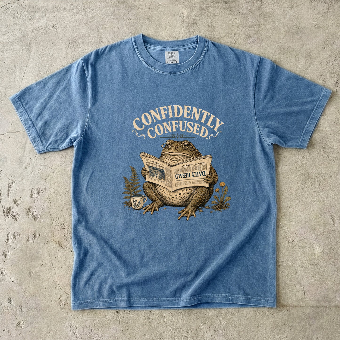 Confidently Confused Shirt | Funny ADHD Frog Graphic Tee -Comfort Colors T-shirt