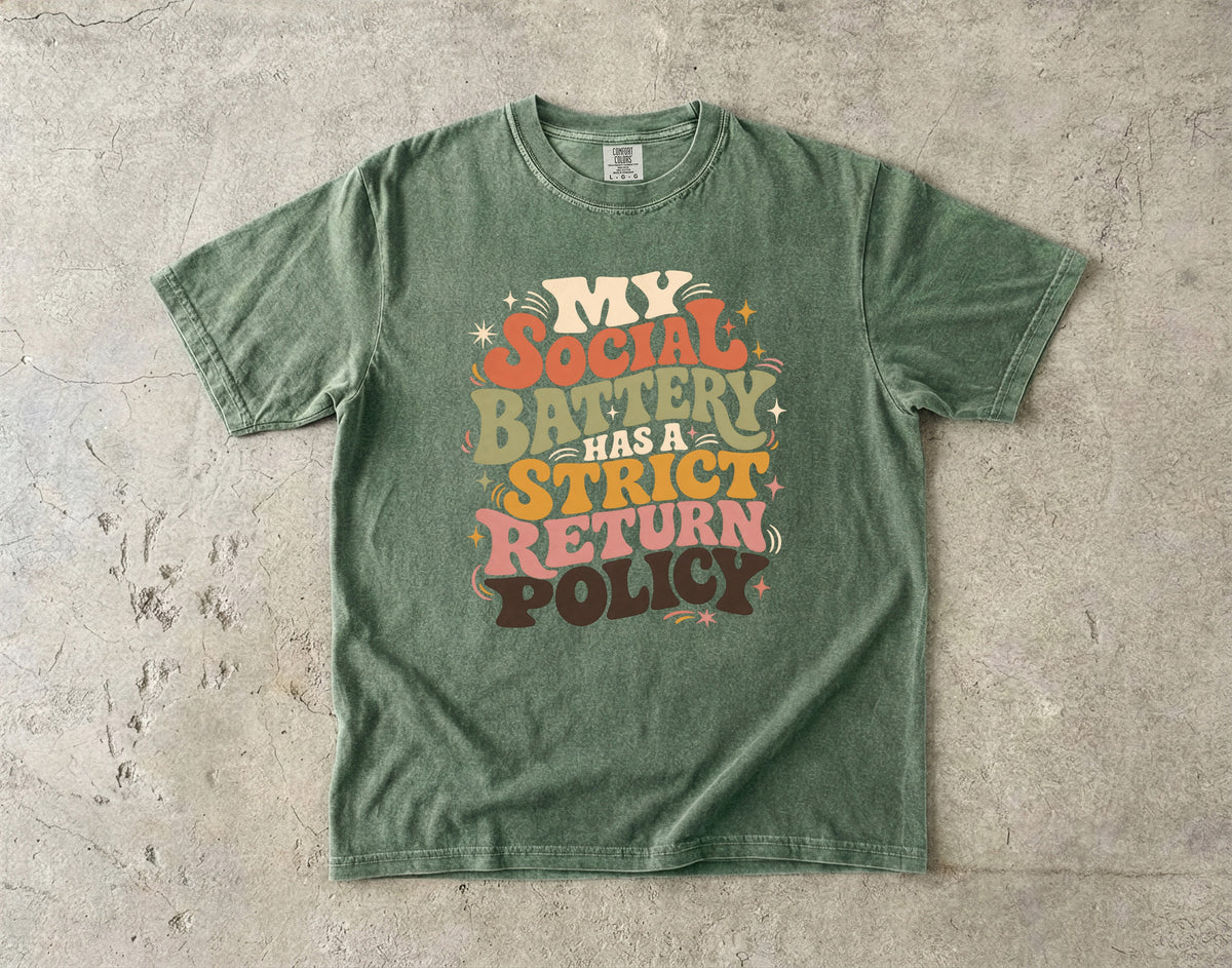 Introvert Social Battery Funny T-Shirt for Women -Comfort Colors T-shirt