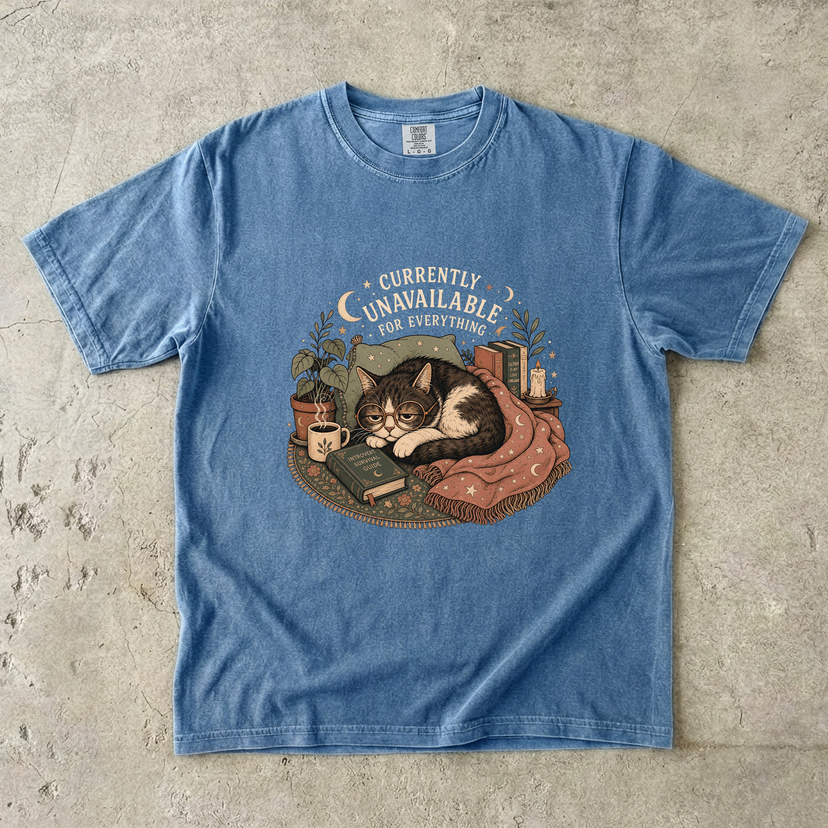 Introvert Recharge Funny Cat T-Shirt for Women -Comfort Colors T-shirt
