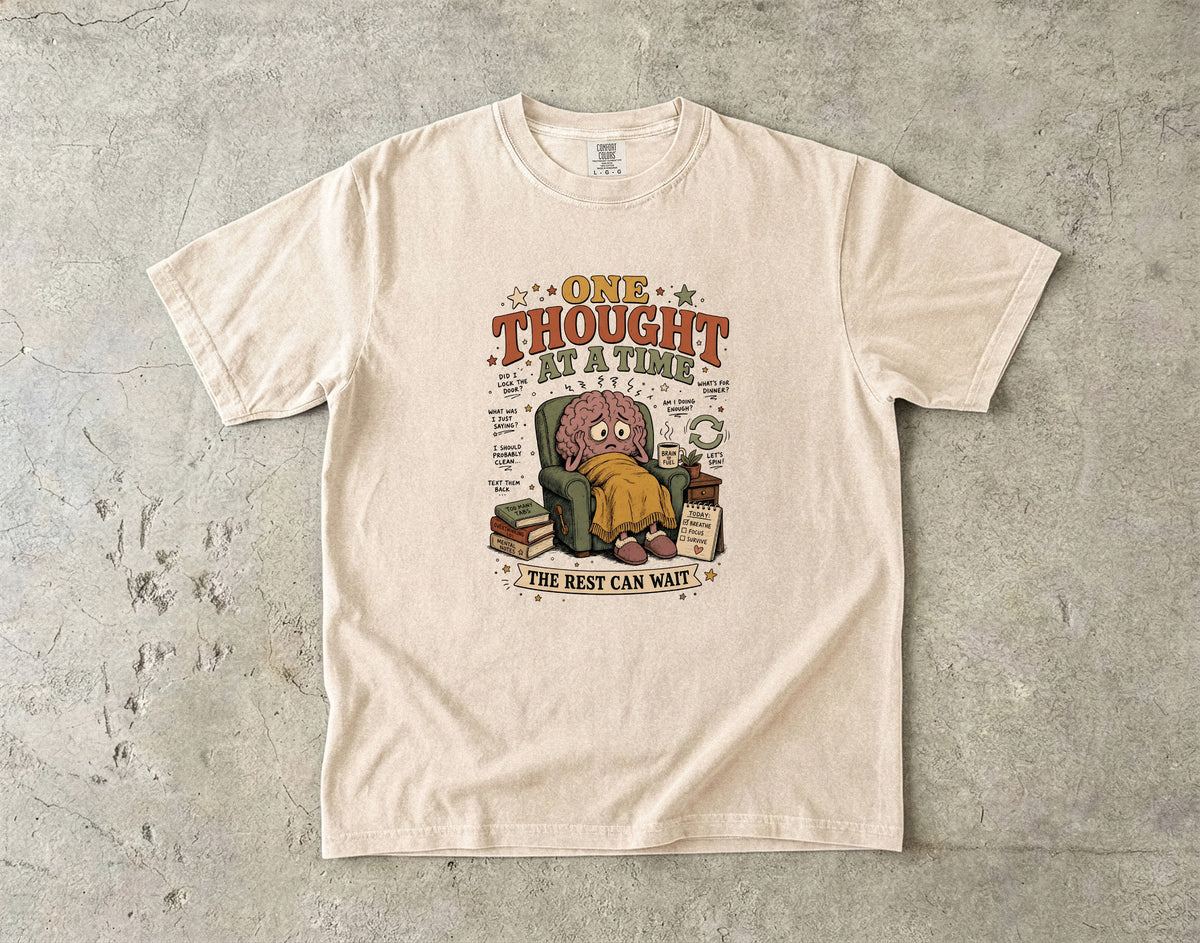 ADHD Overthinking Funny T-Shirt for Women-Comfort Colors T-shirt
