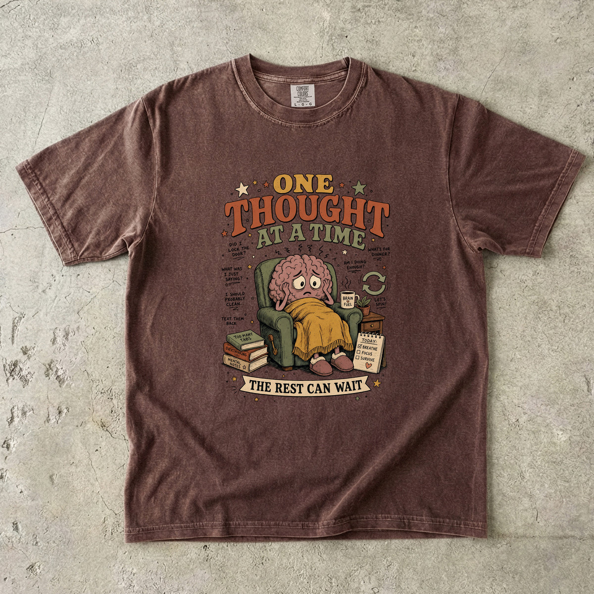 ADHD Overthinking Funny T-Shirt for Women-Comfort Colors T-shirt