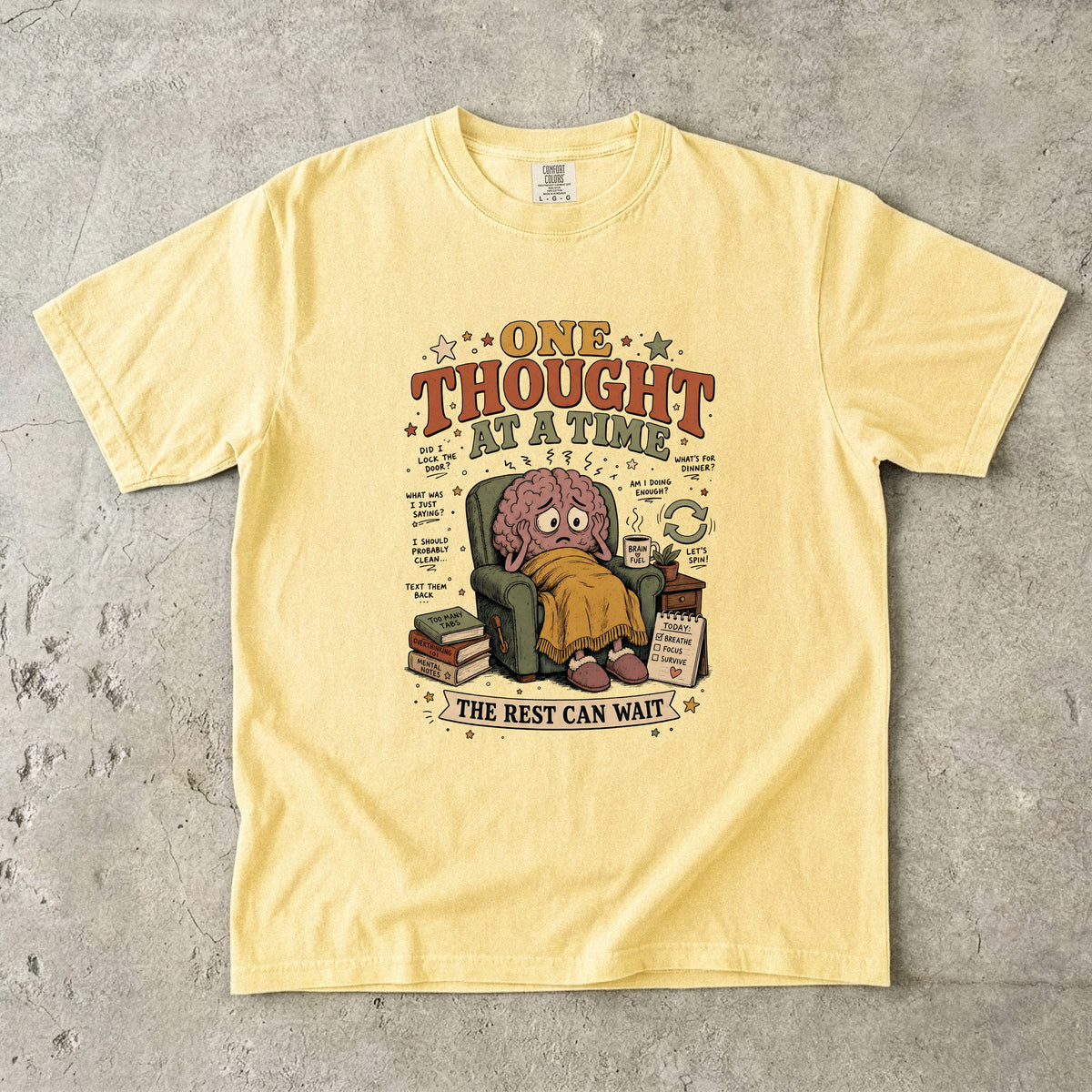 ADHD Overthinking Funny T-Shirt for Women-Comfort Colors T-shirt