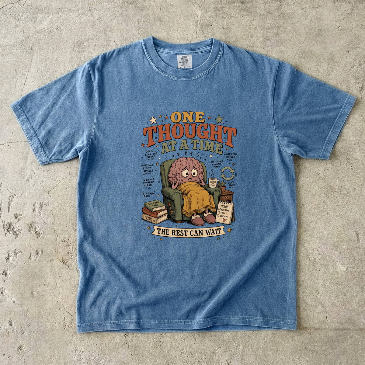 ADHD Overthinking Funny T-Shirt for Women-Comfort Colors T-shirt