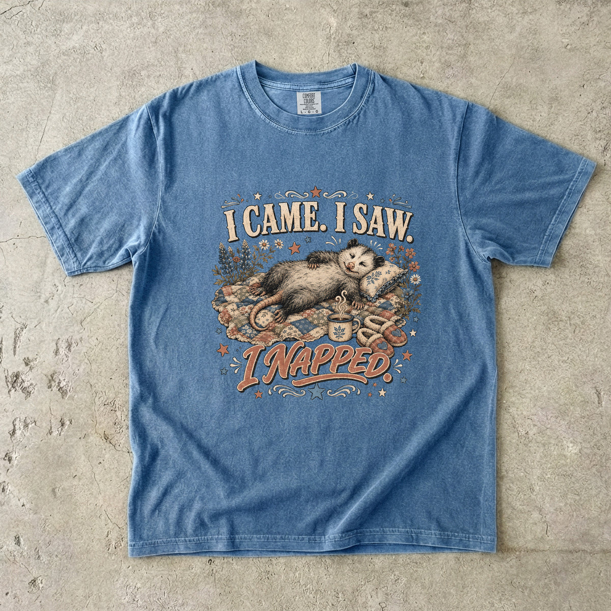 I Came I Saw I Napped T-Shirt | Funny Sleepy Animal Shirt-Comfort Colors T-shirt