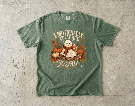 Emotionally Attached to Fall T-Shirt | Cute Autumn Graphic Tee -Comfort Colors T-shirt